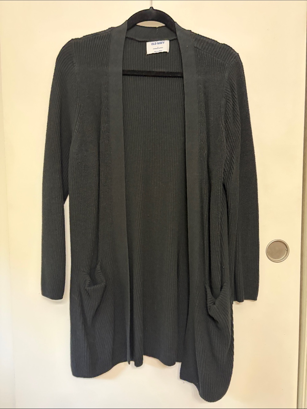 Old Navy black Open-Front Ribbed Cardigan